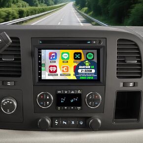 Android 14 Double Din Car Stereo Upgrade Radio for Chevrolet Silverado 1500HD 2500HD 3500HD 2007-2014,10.1" Carplay Android Auto GPS WiFi Bluetooth RDS DSP SWC Mirrorlink Mic Backup Camera in Saudi Arabia