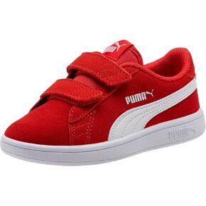 PUMA Girls' Smash V2 Hook and Loop Sneaker, Elderberry-Indigo-Silver-White, 2 M US Little Kid in Saudi Arabia