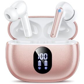 ZZU Wireless Earbuds, 2025 Ear Buds with Big Bass Stereo Sound, Lightweight Bluetooth Earbuds with 48 Hours Playtime, in-Ear Fit Earphones, IPX7, Hands-Free Calls with AI for iPhone, Android, Pad in Saudi Arabia