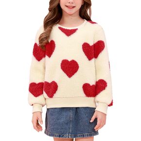 BesserBay Girls Winter Warm Fuzzy Sweater Cozy Sherpa Fleece Soft Pullover Sweatshirt 6-14 Years in Saudi Arabia