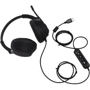 سماعات رأس للكمبيوتر الشخصي، قابس صوت واضح وتشغيل سماعة رأس USB للألعاب لإلغاء الضوضاء لمراكز الاتصال in Kuwait