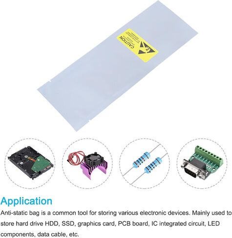 Anti Static Bags Shielding Bag 100pcs 2.4x7inch(6x18cm) Open Top with Labels for Hard Drive HDD SSD in Saudi Arabia