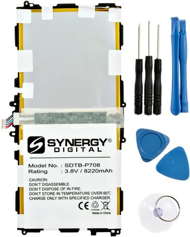 بطارية الكمبيوتر اللوحي الرقمية Synergy، تعمل مع جهاز Samsung T520 Tablet، (Li-Pol، 3.8V، 8220 مللي أمبير) ذات سعة فائقة، متوافقة مع بطارية Samsung Galaxy Note 10.1 2014 in Saudi Arabia