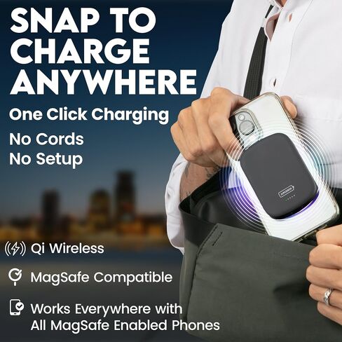 Juicebox for MagSafe Portable Charger 5000mAh – USB-C Wireless Magnetic Power Bank for iPhone 12/13/14/15/16 Pro/Max, Google Pixel, and Samsung Galaxy, Battery Pack in Saudi Arabia