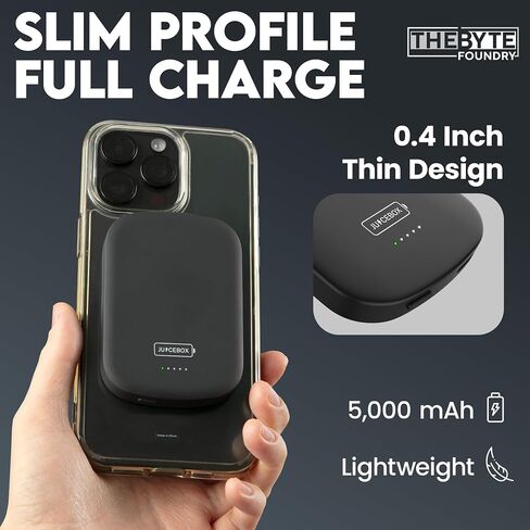 Juicebox for MagSafe Portable Charger 5000mAh – USB-C Wireless Magnetic Power Bank for iPhone 12/13/14/15/16 Pro/Max, Google Pixel, and Samsung Galaxy, Battery Pack in Saudi Arabia