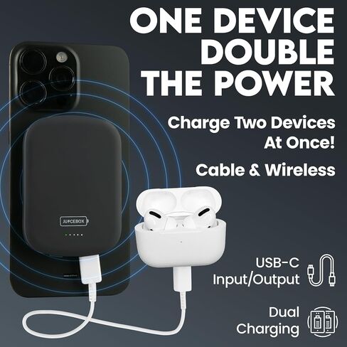 Juicebox for MagSafe Portable Charger 5000mAh – USB-C Wireless Magnetic Power Bank for iPhone 12/13/14/15/16 Pro/Max, Google Pixel, and Samsung Galaxy, Battery Pack in Saudi Arabia