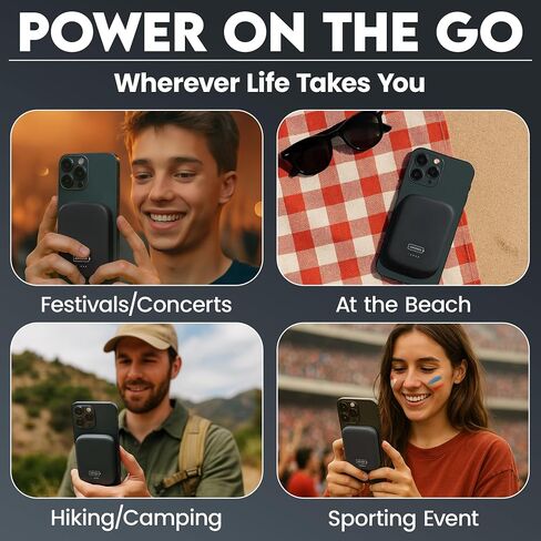 Juicebox for MagSafe Portable Charger 5000mAh – USB-C Wireless Magnetic Power Bank for iPhone 12/13/14/15/16 Pro/Max, Google Pixel, and Samsung Galaxy, Battery Pack in Saudi Arabia