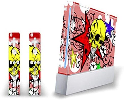 Mightyskins Skin Decal Skin Compatible with Nintendo Wii Console + Two Wiimote Controllers Sticker- Star and Skull in Saudi Arabia