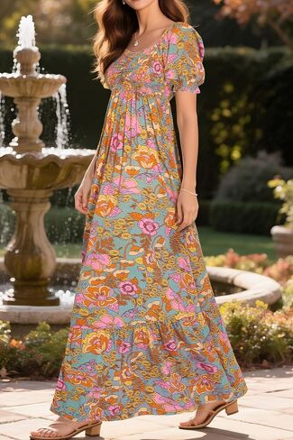 Maternity Dress Baby Shower - 2025 Photoshoot Pregnancy Summer Floral Maxi Off Shoulder Casual Dress in Saudi Arabia