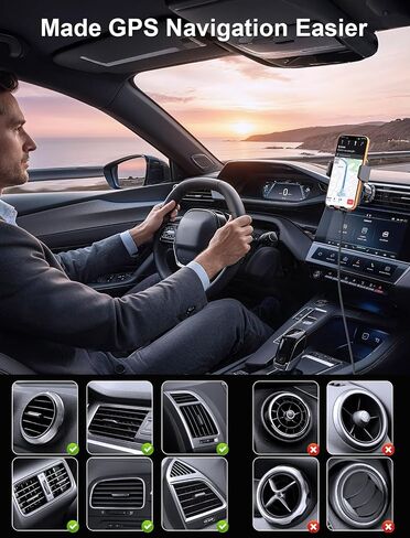 MOKPR Wireless Car Charger, Auto Clamping Car Charger Dash Windshield Air Vent Phone Holder Compatible with iPhone 17 16 15 14/13/13 Pro/12 pro/12/11/X/8, Samsung S24/S23/S22 in Saudi Arabia