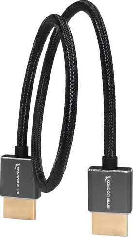 كوندور بلو كيبل HDMI مضفر رفيع ومستقيم بدقة 4 كيه لشاشات الكاميرا وبطاقات الالتقاط وغيرها in Saudi Arabia