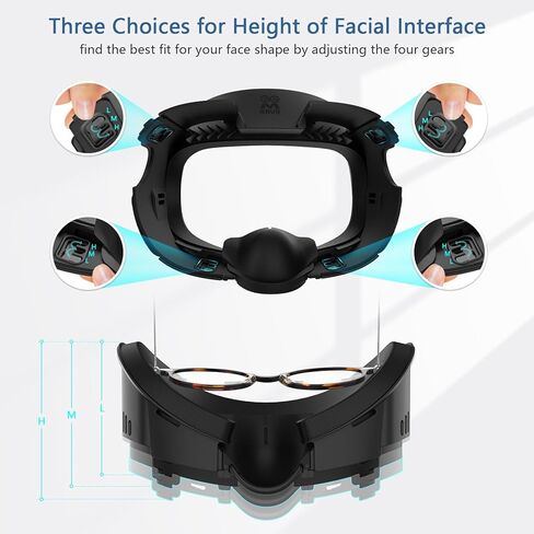 AMVR غطاء الوجه وسادة واجهة الوجه متوافقة مع ملحقات Meta/Oculus Quest 3، مع 2 * وسادة وجه ناعمة من البولي يوريثان بديلة لـ Quest 3 و1 * قطن حرير ثلجي مسامي in Kuwait