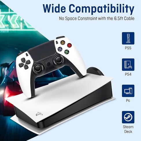 Wilcoapr24 Wired Controller Compatible with PS5 Consoles / Ergonomic Design, Vibration Feedback, LED Light, Long Cable Plug and Play for Gaming Experience. in Saudi Arabia