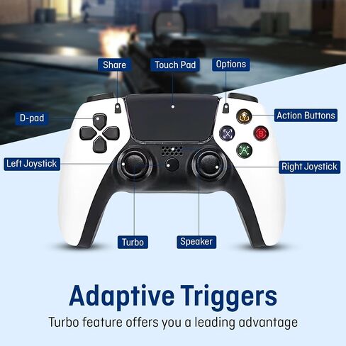Wilcoapr24 Wired Controller Compatible with PS5 Consoles / Ergonomic Design, Vibration Feedback, LED Light, Long Cable Plug and Play for Gaming Experience. in Saudi Arabia