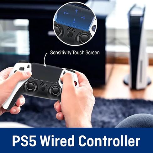 Wilcoapr24 Wired Controller Compatible with PS5 Consoles / Ergonomic Design, Vibration Feedback, LED Light, Long Cable Plug and Play for Gaming Experience. in Saudi Arabia