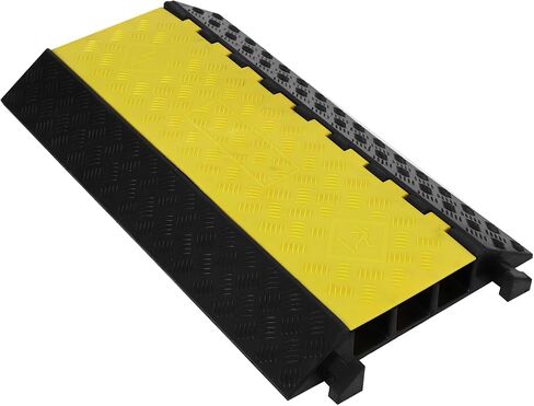 3 Channels Cable Protector Ramp, Rubber Cable Ramp with 28000 Lbs Load Capacity, Heavy Duty Floor Wire Cord Cover, Driveway Traffic Speed Bump for Asphalt Concrete Gravel in Saudi Arabia