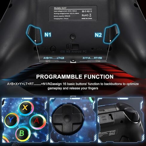opclzs Wireless Pro Controller for Switch/Lite/OLED/iOS/PC/Android Replacement Controller with Headphone Jack for Nintendool witch Pro Controller Wireless with RGB Lighting/Hall Triggers,Controller in Saudi Arabia