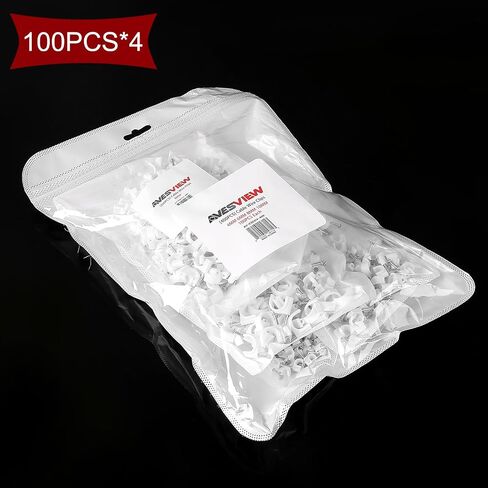 400 Variety Pack Nail in Cable Clips Ethernet Cable Nails Tacks Clips 8mm for CAT6, Coax Cable, Ethernet Cable, TV Wire Cable, Telephone Cable, Print Cable, White (400) in Saudi Arabia