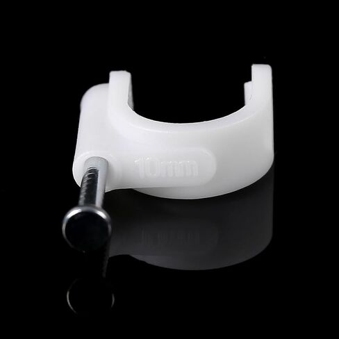 400 Variety Pack Nail in Cable Clips Ethernet Cable Nails Tacks Clips 8mm for CAT6, Coax Cable, Ethernet Cable, TV Wire Cable, Telephone Cable, Print Cable, White (400) in Saudi Arabia