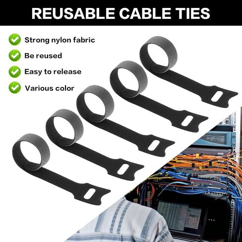 25 Pcs Silicone Cable Ties, Reusable Cable Straps Wire Organizer, Cable Management Cord Organizer for Fastening Earphone Phone Charger Home Office Desk Kitchen Appliances Cable Cords Wires in Kuwait