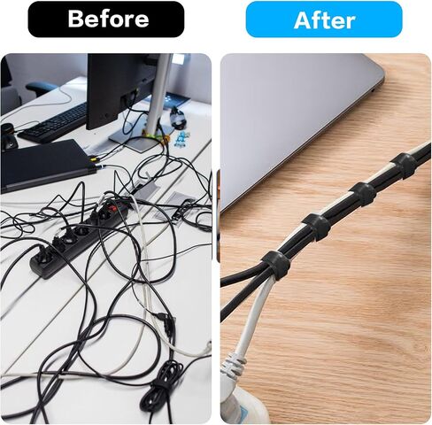 25 Pcs Silicone Cable Ties, Reusable Cable Straps Wire Organizer, Cable Management Cord Organizer for Fastening Earphone Phone Charger Home Office Desk Kitchen Appliances Cable Cords Wires in Kuwait