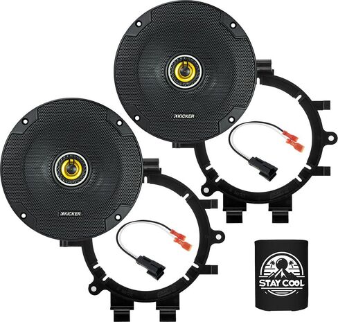 KICKER Speakers 6.5 inch for GMC Yukon/XL/Denali 1995-2006 Upgrade Kit - Pair of CS Series with Adapters and Harness, Coaxial 6 1/2 Car Audio Front Door Speaker CSC65, 46CSC654 in Saudi Arabia