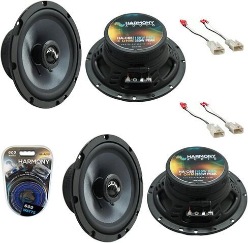 Harmony Audio HA-65 متوافق مع Toyota Tundra 2003-2014 سلسلة إيقاع ستيريو للسيارة 6.5 بوصة بديلة 300 واط مكبرات صوت، HA-A400.4 سبيكة 4 قنوات 800 واط مكبر صوت فرعي ومقياس HA-AK10 600 واط مجموعة تثبيت أمبير in Saudi Arabia