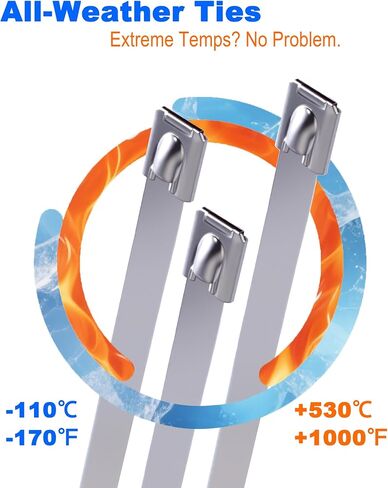 مجموعة أدوات معدنية بسحاب للربط: شداد ربط كابل من الفولاذ المقاوم للصدأ عالي التحمل مع 100 قطعة من أربطة السحاب المعدنية ذاتية القفل مقاس 11.8 بوصة للسياج والعادم والأنابيب والإصلاحات الصناعية (100 قطعة + أداة، فضي) in Kuwait