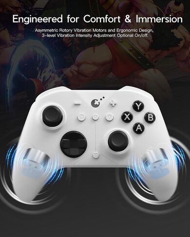 GuliKit ES PRO Wireless Gaming Controller for PC Windows Switch 2 Android iOS - World's Fastest 3.25ms Latency, TMR Anti-Drift Joysticks, 30H Battery, Wake-up Support-White in Saudi Arabia