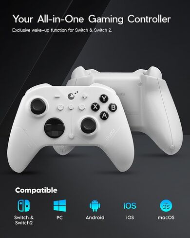 GuliKit ES PRO Wireless Gaming Controller for PC Windows Switch 2 Android iOS - World's Fastest 3.25ms Latency, TMR Anti-Drift Joysticks, 30H Battery, Wake-up Support-White in Saudi Arabia