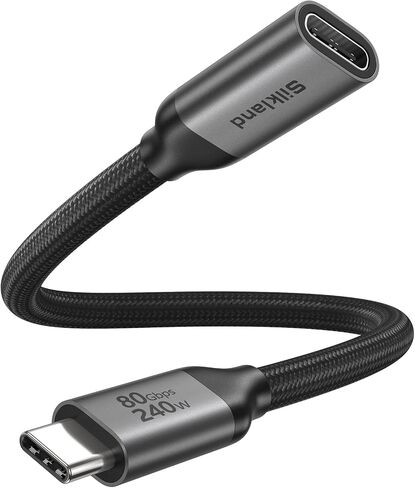 Silkland 80Gbps USB 4 Extension Cable for Thunderbolt 5/4, [240W Charging, 8K 60Hz] USB C Extender 3.3ft, 4K@540Hz Type C Male to Female Adapter Compatible for USBC Hub, iPhone 17/16, MacBook, iPad in Saudi Arabia