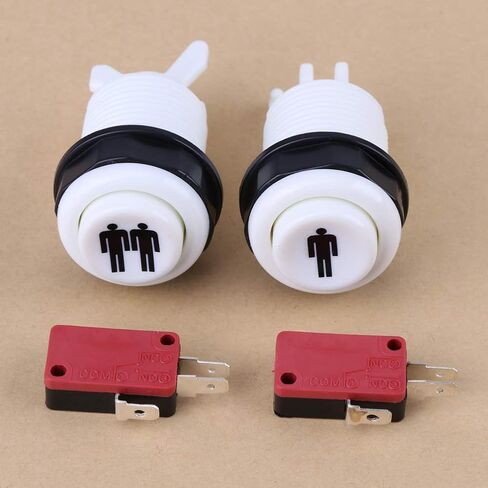 2 Player Game Buttons, Classic Game Accessories Parts Long Start Button DIY Kit 1P and 2P Player Push Buttons for Joystick Games in Saudi Arabia