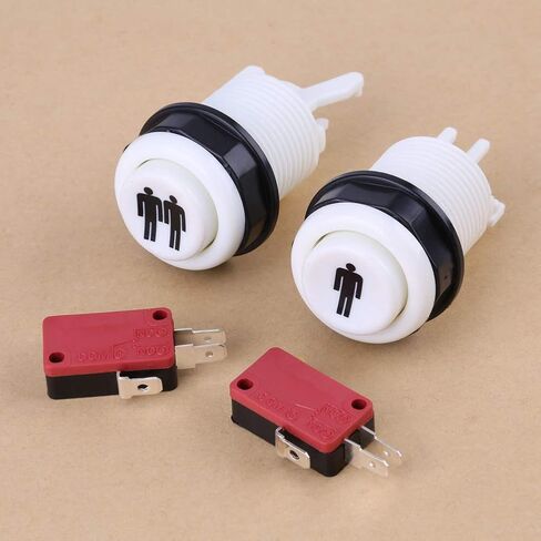 2 Player Game Buttons, Classic Game Accessories Parts Long Start Button DIY Kit 1P and 2P Player Push Buttons for Joystick Games in Saudi Arabia