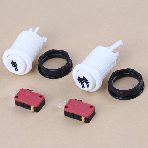 2 Player Game Buttons, Classic Game Accessories Parts Long Start Button DIY Kit 1P and 2P Player Push Buttons for Joystick Games in Saudi Arabia