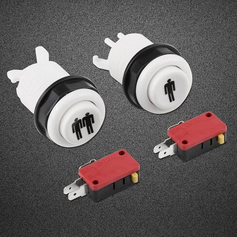 2 Player Game Buttons, Classic Game Accessories Parts Long Start Button DIY Kit 1P and 2P Player Push Buttons for Joystick Games in Saudi Arabia