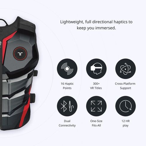 حزمة المبتدئين Onyx- TactSuit Air Onyx، حزمة TactSuit Sleeve للتجربة الغامرة الكاملة للواقع الافتراضي والكمبيوتر الشخصي والشاشة المسطحة وSim Racing. in Kuwait