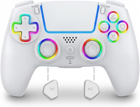 AureoPlay Wireless Controller Compatible with PS5/PS5 Slim/PS5 Pro/PC – RGB Gamepad with Hall Effect Joysticks, Dual Vibration, Six-Axis Motion Sensor, Touch Panel, Turbo & Programmable Buttons, Ergonomic Design in Saudi Arabia