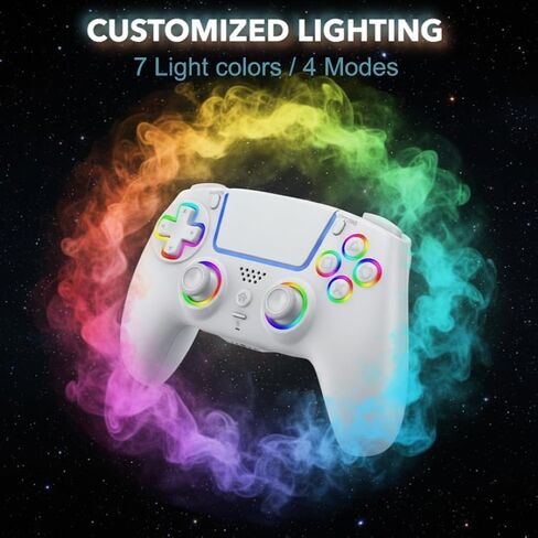 AureoPlay Wireless Controller Compatible with PS5/PS5 Slim/PS5 Pro/PC – RGB Gamepad with Hall Effect Joysticks, Dual Vibration, Six-Axis Motion Sensor, Touch Panel, Turbo & Programmable Buttons, Ergonomic Design in Saudi Arabia
