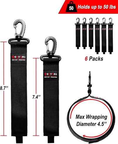 6 قطع منظم حامل سلك تمديد، حشوات للجوارب للرجال، شماعة سلك بخطاف وحلقة، أشرطة تخزين شديدة التحمل للأسلاك والكابلات والخراطيم والحبال والمركبات الترفيهية وتخزين المرآب وتنظيمه، مقاسات متنوعة in Kuwait