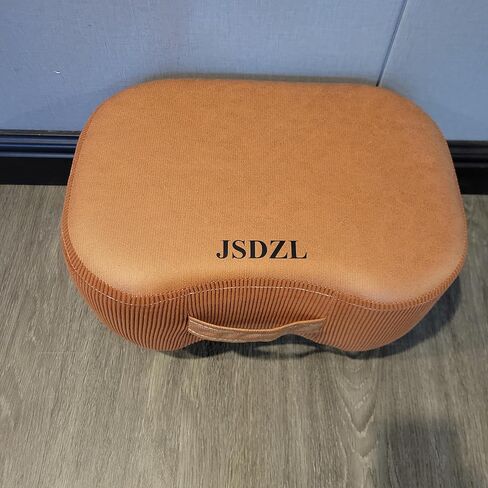 JSDZL Ottomans Ottoman with handles—fabric sides and leather top—a portable and stylish accent stool perfect for living rooms, bedrooms, and entryways. in Saudi Arabia