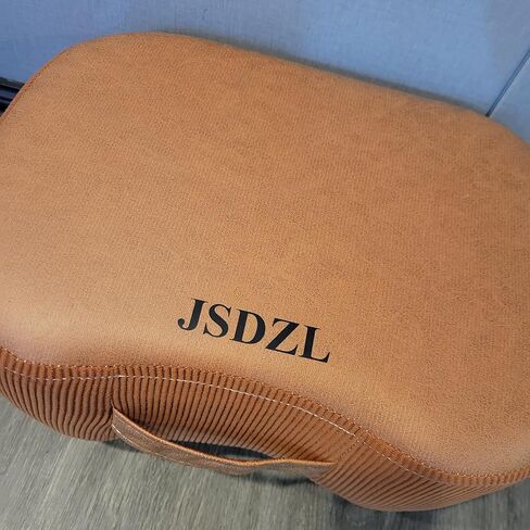 JSDZL Ottomans Ottoman with handles—fabric sides and leather top—a portable and stylish accent stool perfect for living rooms, bedrooms, and entryways. in Saudi Arabia