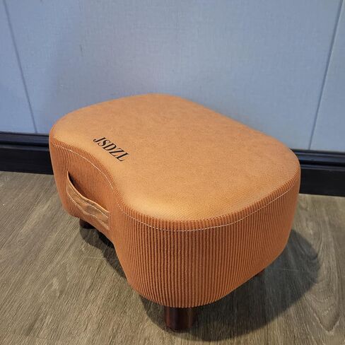 JSDZL Ottomans Ottoman with handles—fabric sides and leather top—a portable and stylish accent stool perfect for living rooms, bedrooms, and entryways. in Saudi Arabia
