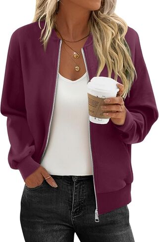 kissmoda womens zip up juketshirts sweatshirts long sleeve coat disual outwear مع جيوب in Kuwait