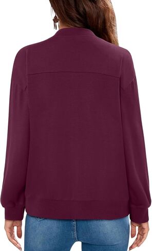 kissmoda womens zip up juketshirts sweatshirts long sleeve coat disual outwear مع جيوب in Kuwait