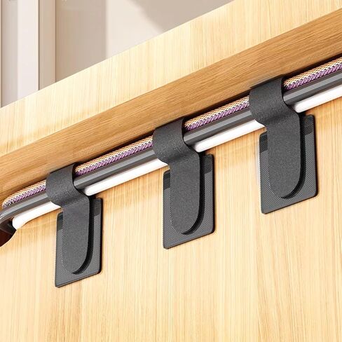 Black Adhesive Cable Ties – 20PCS Hook and Loop Sticky Back Straps, Cord Organizer Ties for Wire Management in Saudi Arabia