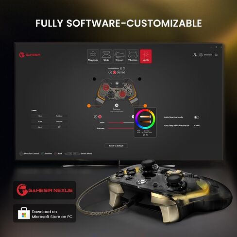 وحدة تحكم سلكية محسنة من GameSir Kaleid Flux لأجهزة Xbox وإضاءة RGB وعصا التحكم ذات تأثير Hall، متوافقة مع Xbox Series X|S وXbox One وWindows 10/11 PC - مرخصة رسميًا (متجددة) in Kuwait