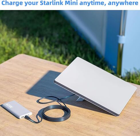 0.5M/1.6FT USB C ذكر إلى DC أنثى مهائي كابلات الطاقة لـ Starlink Mini، يعمل مع مصدر 20V/65W+ Type-C PD in Kuwait