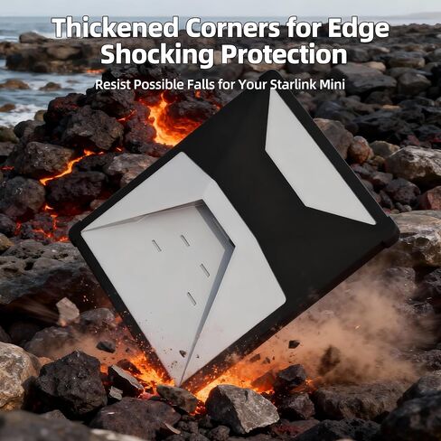 Starlink Mini Cover, Starlink Mini Protective Cover Liquid Silicone Sleeve Accessories for Camping Outdoor Protector from Scratching Hailstone Black in Saudi Arabia