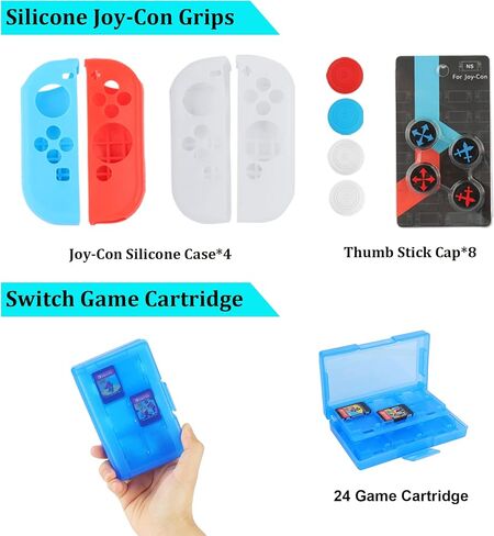 WEILE Switch Sports Accessories Bundle - 23 in 1 Family Accessories Pack Kit for Nintendo Switch /Switch OLED Sports Games with Golf Clubs, Tennis Rackets, Swords, Bowling Grips, Baseball Bats, Wrist Bands, Leg Straps and more in Saudi Arabia
