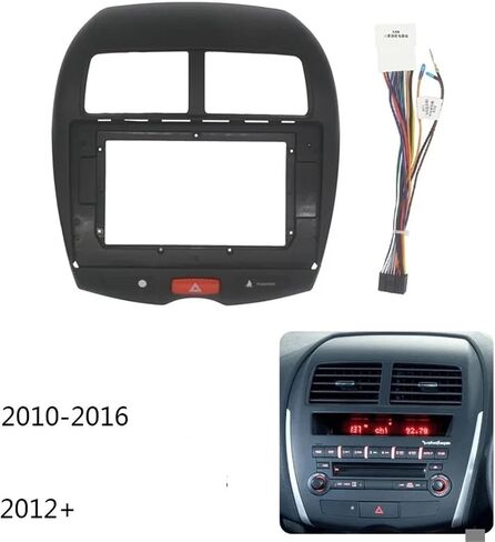 طقم إطار راديو ستيريو تلقائي متوافق مع Mitsubishi ASX/RVR/Outlander Sport Car Radio Fascia لوحة أجهزة القياس وحامل لوحة الواجهة (اللفافة والكابل، 10.1 بوصة) in Kuwait